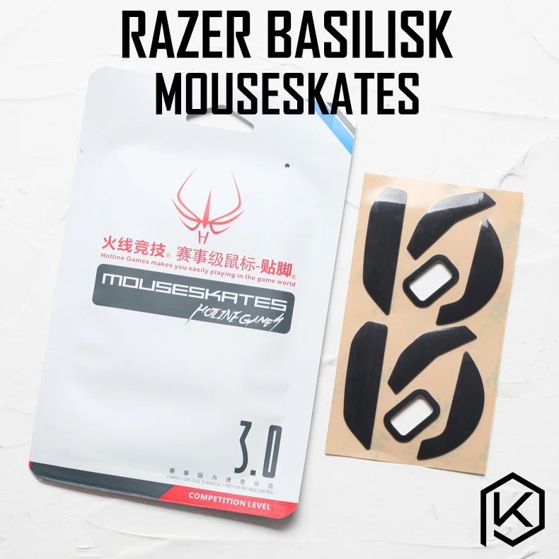 

Hotline games 2 sets/pack competition level mouse feet skates gildes for razer Basilisk 0.6mm thickness Teflon