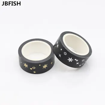 

JBFISH Star Foil Washi Tape Office Adhesive 1.5*10m Scrapbooking Tools Kawaii Cute Decorative Paper Crafts Masking Tape 1002