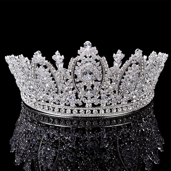 Princess Crown HADIYANA Classic Design Elegant Wedding Bridal Hair Jewelry Tiaras And Crowns Women Zircon BC5069 Corona Princesa silver