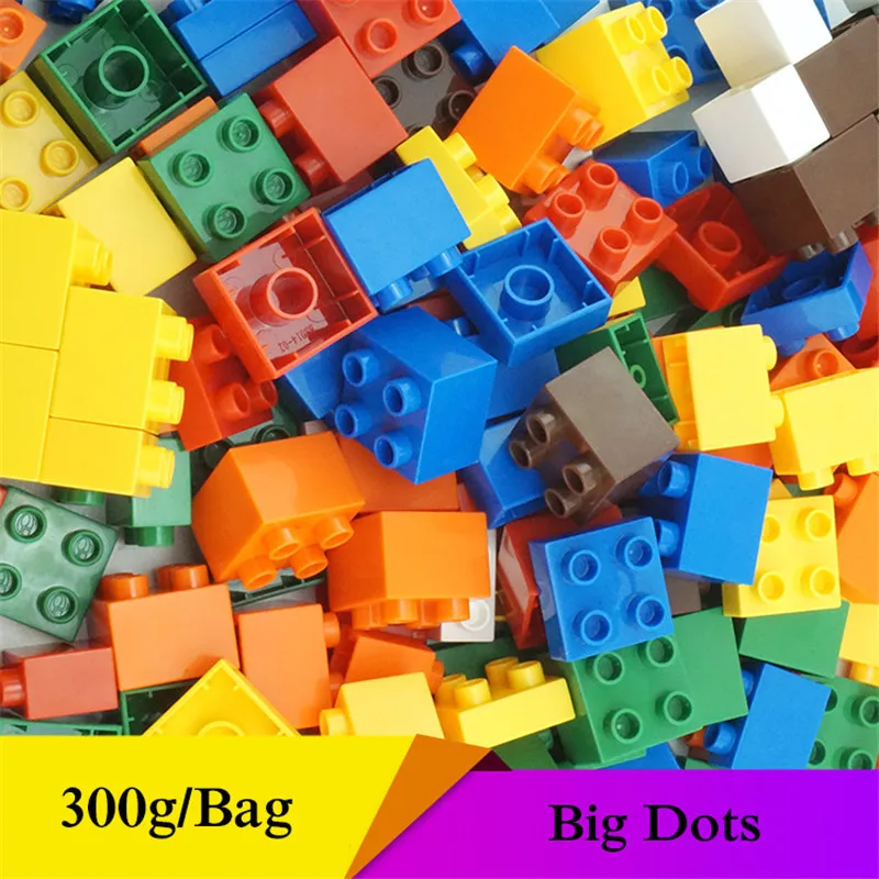 

300g/Bag Basics Bricks Mixed Dots Set Assemble Big Particles Building Blocks Supplement DIY accessory Gifts Toys Fit for duploes