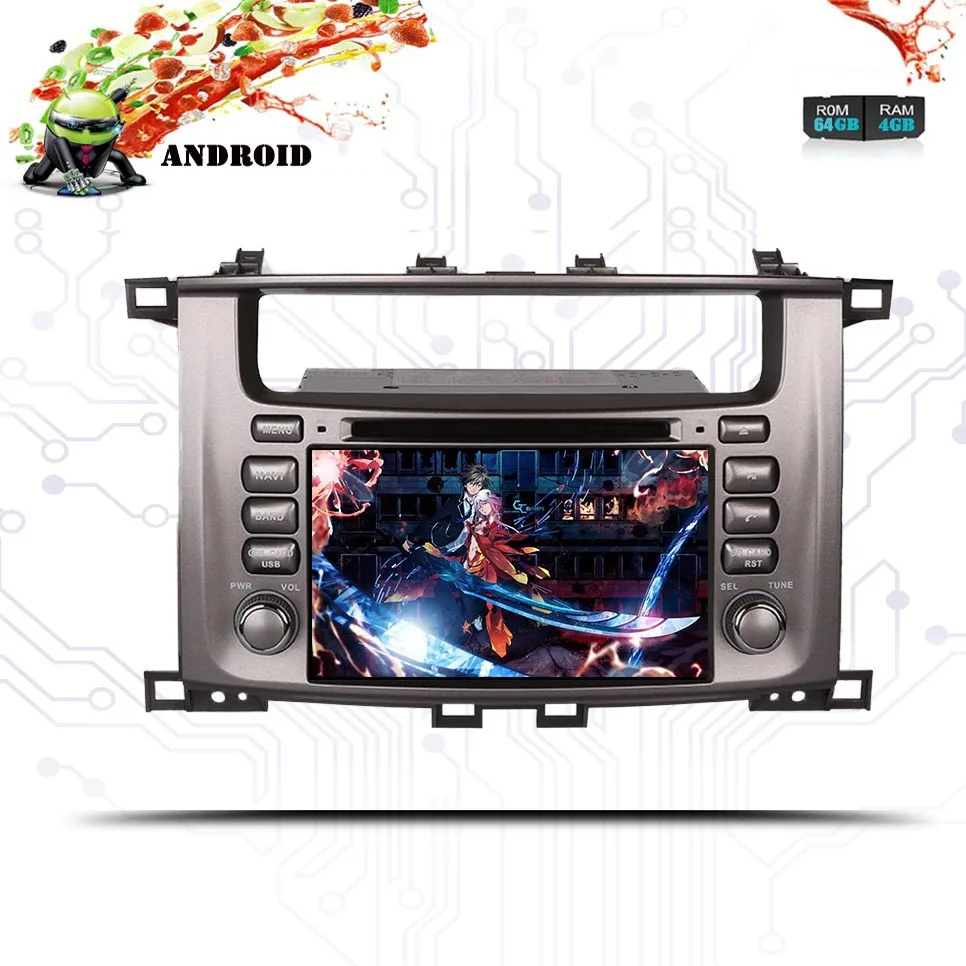 Top 2 din Android 9.0 4G 64G Octa Core 4G Car Dvd Player For Toyota Land Cruiser 100 LC100 1998-2007 Multimedia Stereo Tape Recorder 2