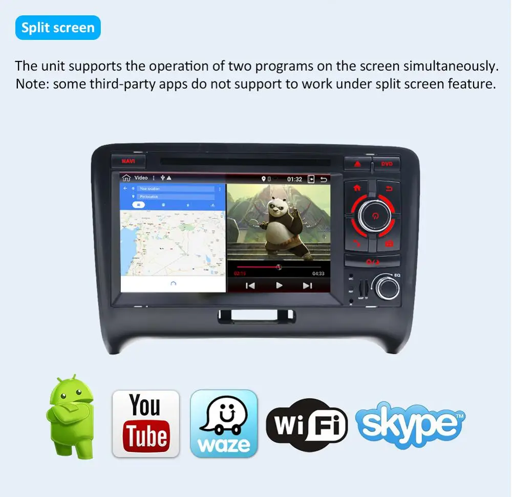 Flash Deal Octa core 7" 1024*600 2Din Android 9.0 Radio GPS for Audi TT MK2 8J 2006 2007 2008 2009 2010 2011 2012 Car DVD Player GPS Radio 3