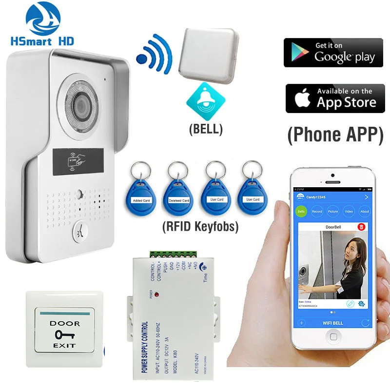 imágenes para Nuevo Wireless Wifi 3G 4G Keyfobs RFID POE Cámara Interior Campana Timbre de Intercomunicación Videoportero Impermeable para Smartphone imágenes para Nuevo Wireless Wifi 3G 4G Keyfobs RFID POE Cámara Interior Campana Timbre de Intercomunicación Videoportero Impermeable para Smartphone