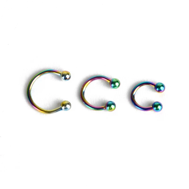10pcs Fashion Lip Nose Hoop Balls Body Piercing Jewelry Shellhard Stainless Steel Horseshoe Bar Ear Ring Belly Button Femme
