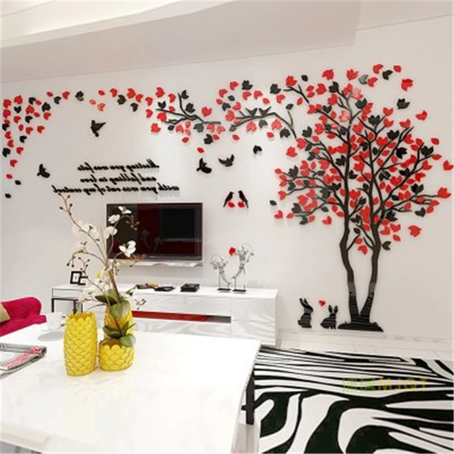 creative couple tree 3d wall stickers living room bedroom home wall