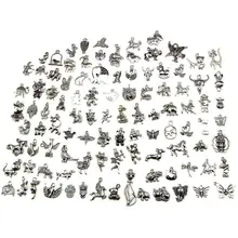 Амулеты в виде животных, оптом, 100 упаковок, Смешанные тибетские Подвески для изготовления ювелирных изделий, браслетов, ожерелий, поделок своими руками