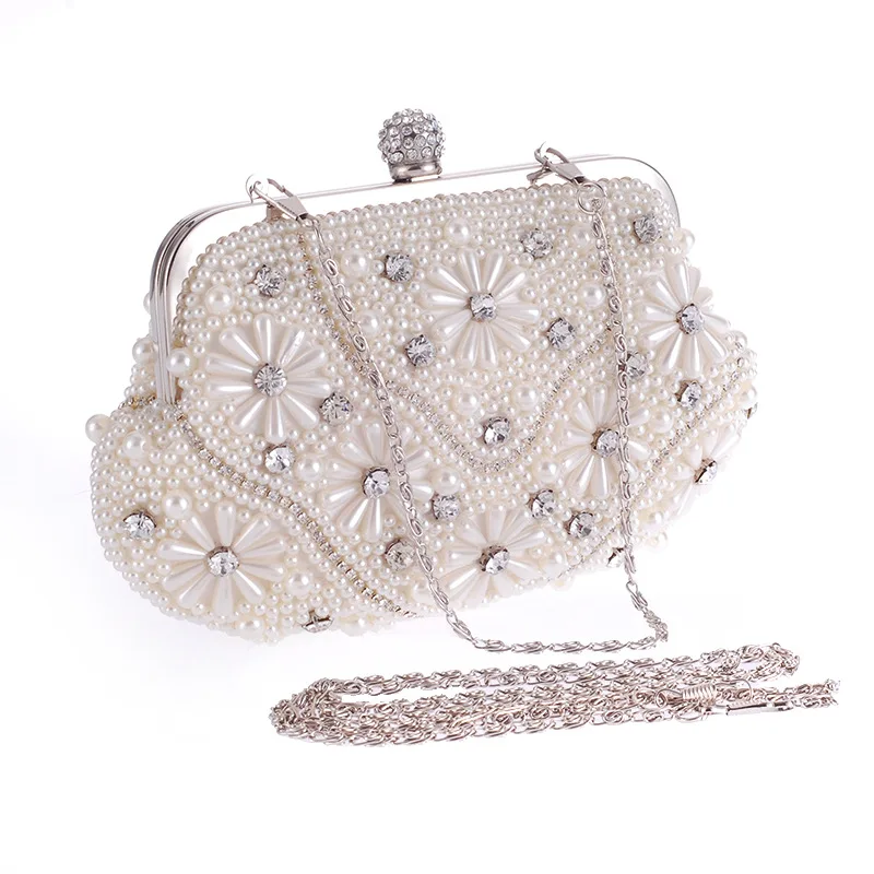 

New Design Women Evening Bags Handmade Beaded Diamonds Soft Shell Design Day Clutches For Wedding/Party/Dinner Purse