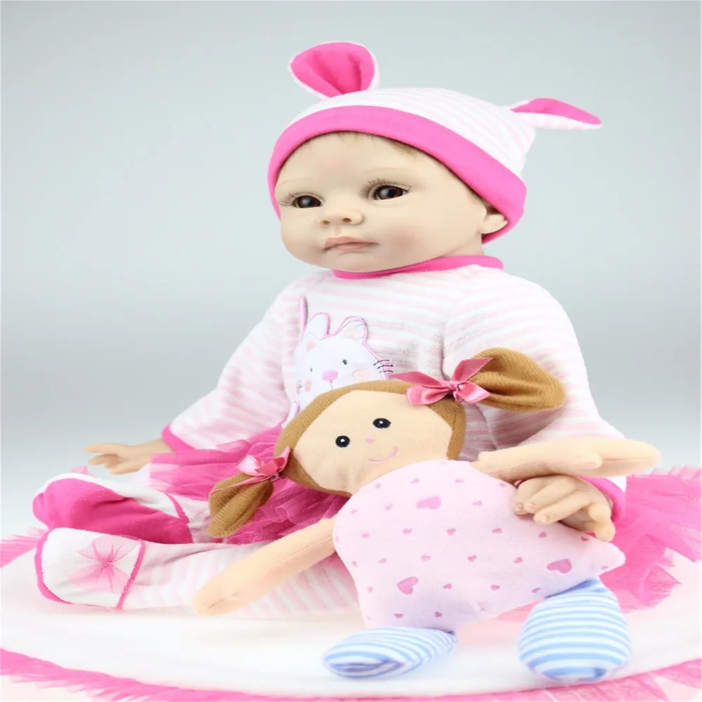 22inch 55cm Silicone baby reborn dolls, lifelike doll reborn babies toys for girl princess gift brinquedos  Children's toys