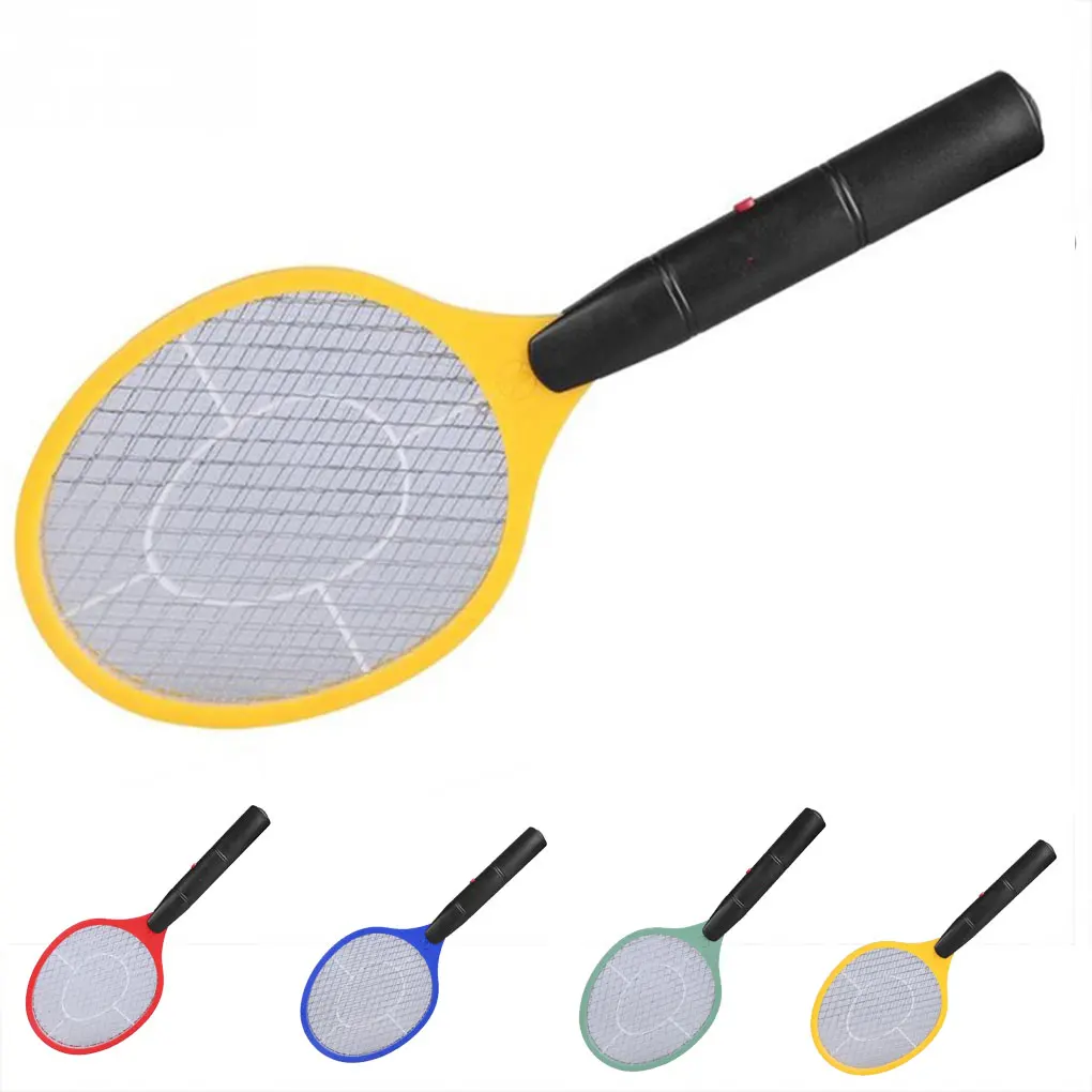Summer Triple Nets House Attery Power Electric Fly Swatter Electric Pest Repeller Bug Zapper Racket Wireless Long Handle 2