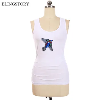 

BLINGSTORY Summer Plus Size Women Sleeveless Tank Top Sewing Pattern Bird Basic Tee Vest