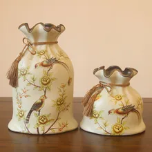 Керамическая ваза Американский Сельский креативный джутовый мешок ваза высокого класса Европейский Винтаж украшение ручной работы предметы