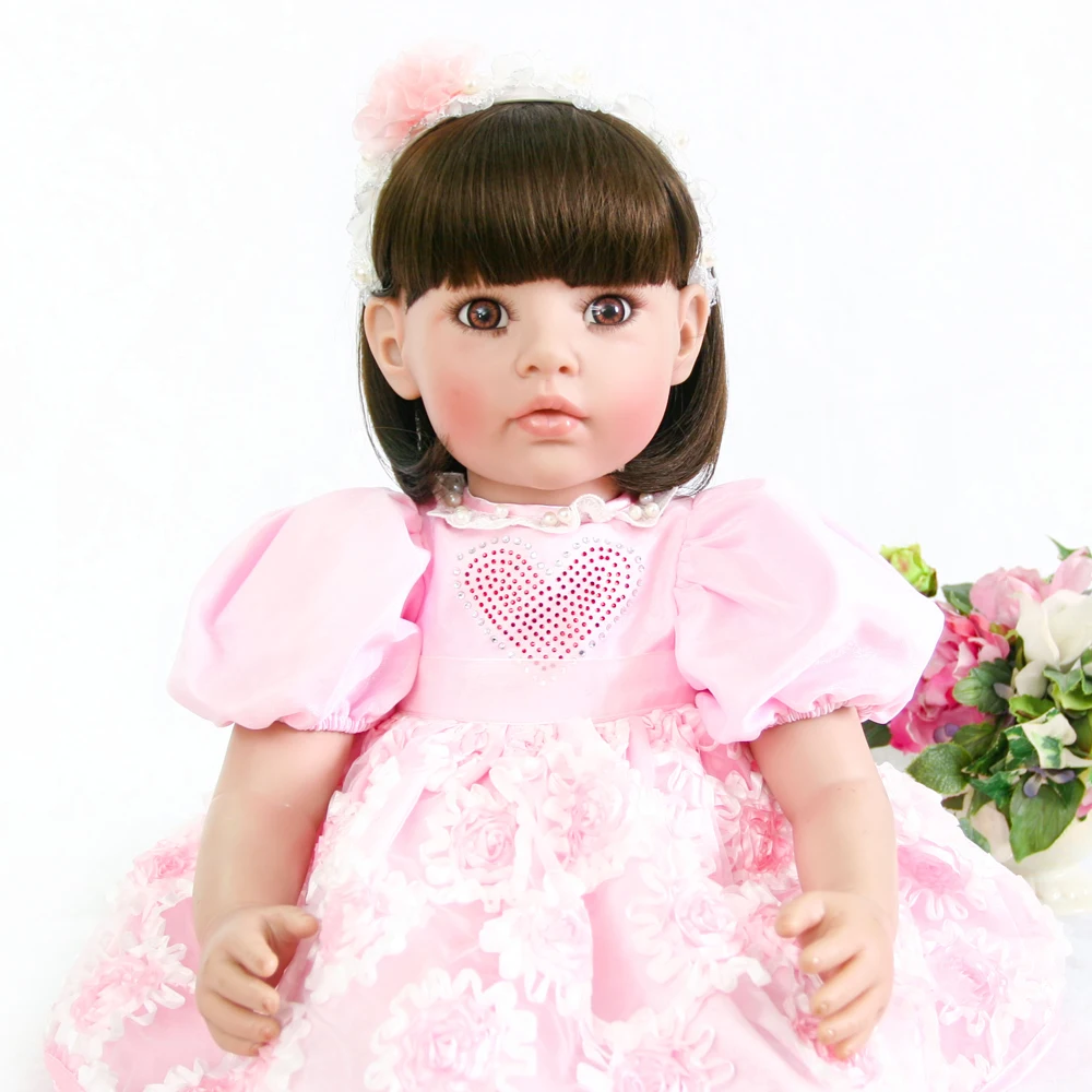 24 ''короткие волосы ручной работы Bebe Reborn Menina любимый подарок для детей 3/4