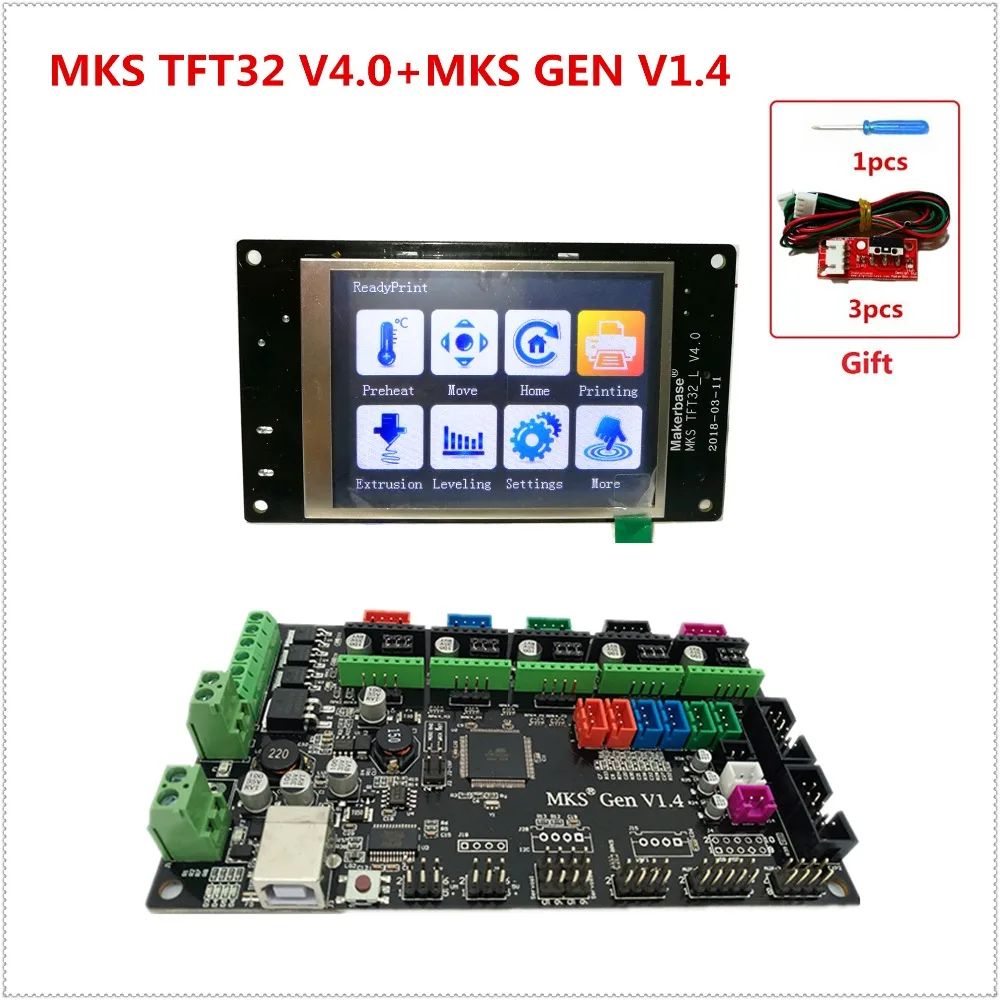 

MKS GEN controller with MKS TFT32 v4.0 colorful touch screen 3d printer DIY starter kit mega2560 mainboard stm32 lcd Kossel kits