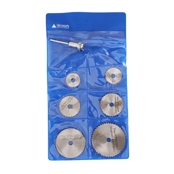 

6PCS HSS Rotary Tool 22 /25 /32 /35 /44 /50mm Circular Saw Blades Cutting Discs Mandrel for Dremel Cut off
