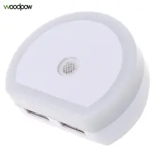 Умный светильник Woodpow с датчиком и выключателем, светодиодный ночник, настенный светильник s US/EU с 2 usb-портами для зарядки смартфона, планшета