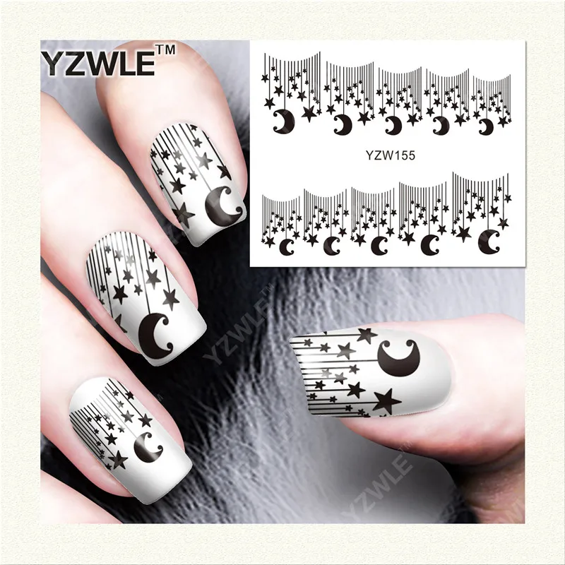 

WUF 1 Sheet DIY Decals Nails Art Water Transfer Printing Stickers Accessories For Manicure Salon (YZW-155)