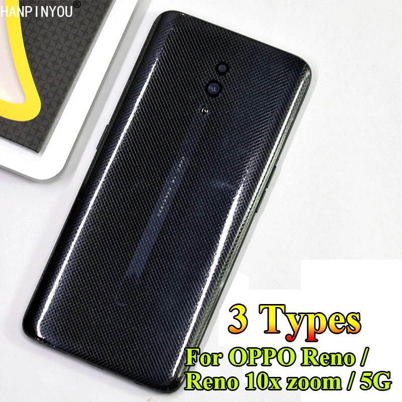 

For OPPO Reno / 10x Zoom /5G Full Cover Clear Back Carbon Fiber / Grid / Matte Sticker Durable Transparent Screen Protector Film