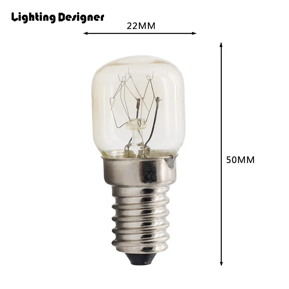 10 шт. 15 Вт 300 градусов высокой температуры лампочка для духовки лампы печь соль хрустальный шарик Никель латунь E14 винт Кепки пигмеев лампа
