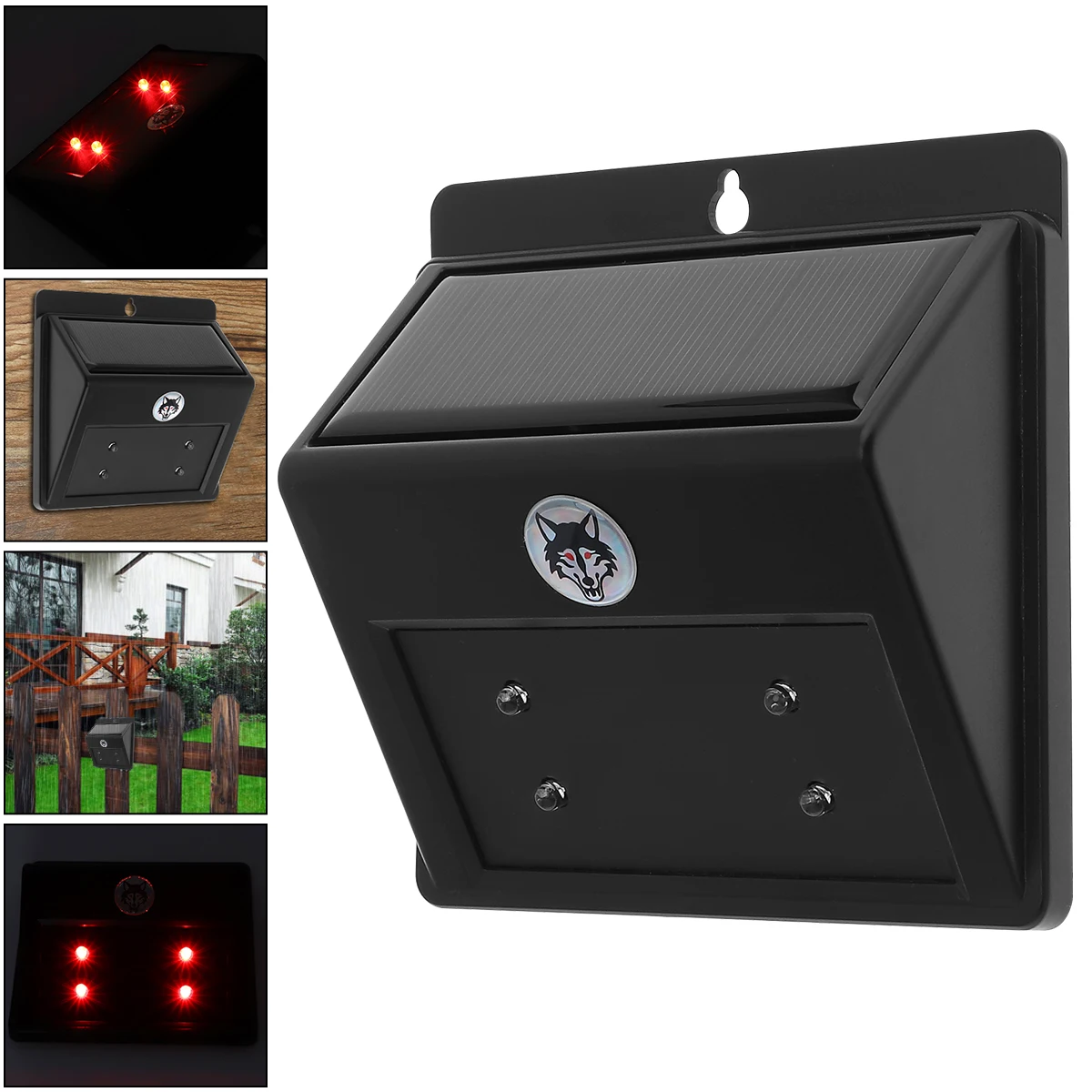 

Waterproof LED Solar Light,Wild Animal Expulsion Lamp,4 LEDs Auto Motion Sensor Wall Lamp Energy Saving for Pathway/ Garden