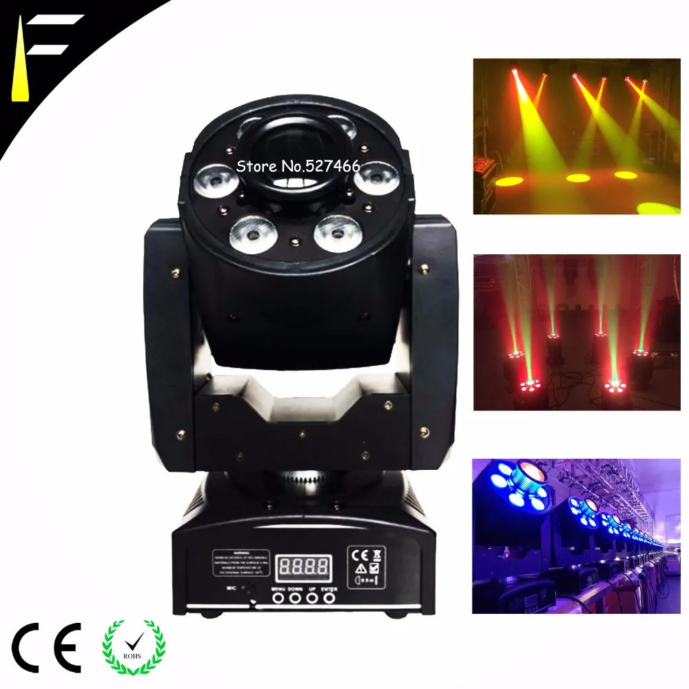 

Soft Wash Light 6x8w LEDs Moving Lights Go With Beam 30w Projector Pattern RGWB Quad Mix LED Moving Head Beam For Hip Hop Disco