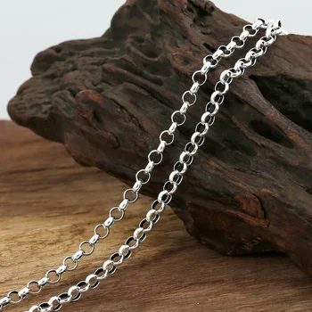 

Silver jewelry silver pendant S925 style all-match long handmade 4mm Necklace Chain