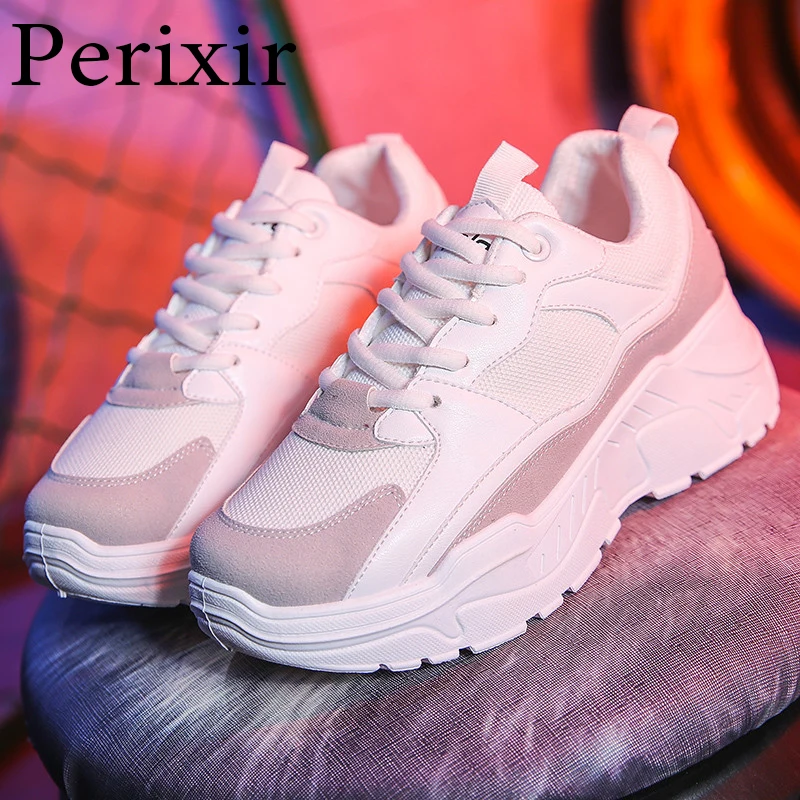 

2019 New Chunky Sneakers For Women Vulcanize Shoes Casual Fashion Dad Shoes Platform Sneakers Lace-Up Sewing Wedges Hiking Shoes