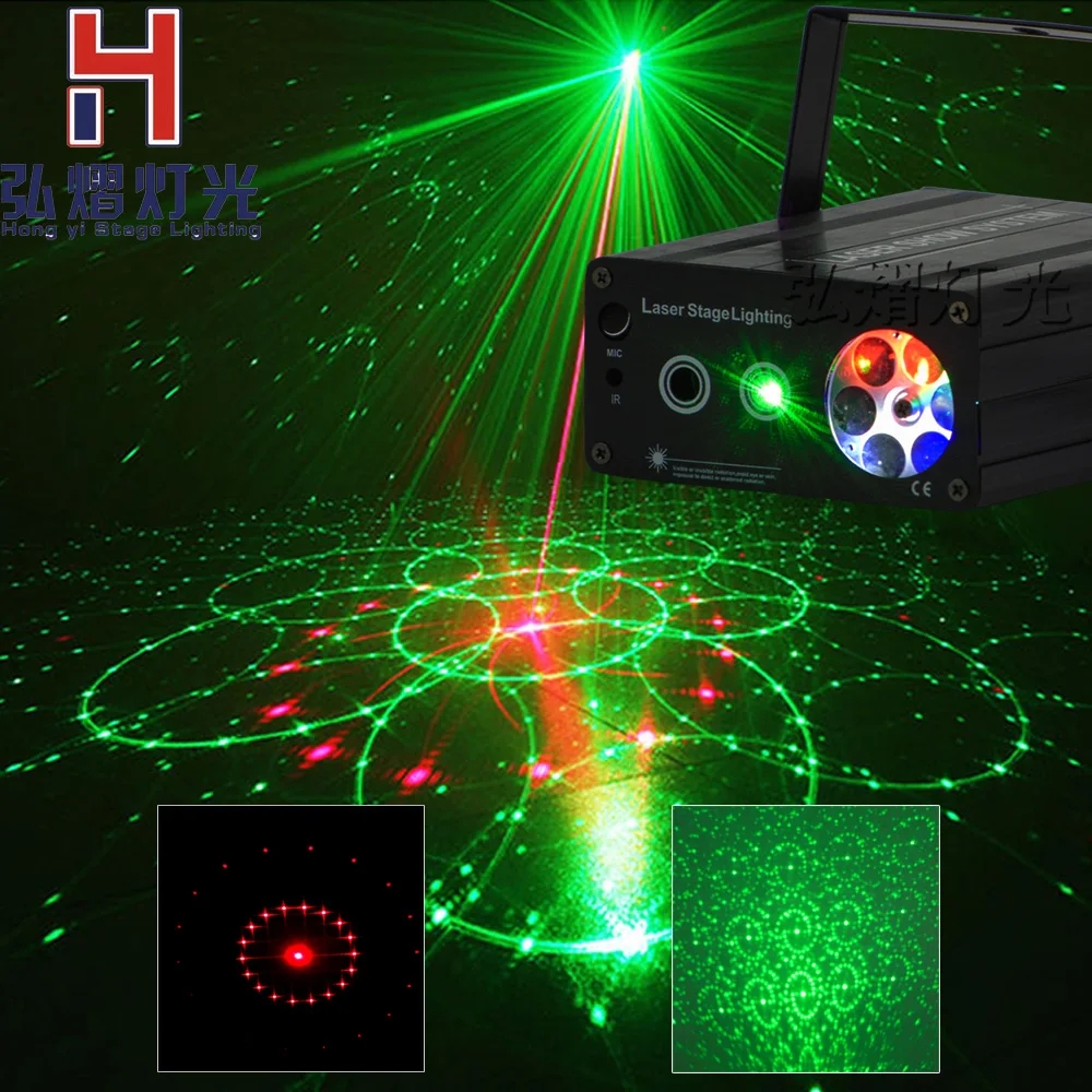 

New Mini 2in1 4 Patterns Whirlwind R&G Laser Projector Lighting Stage Disco DJ Club KTV Xmas family party light Show