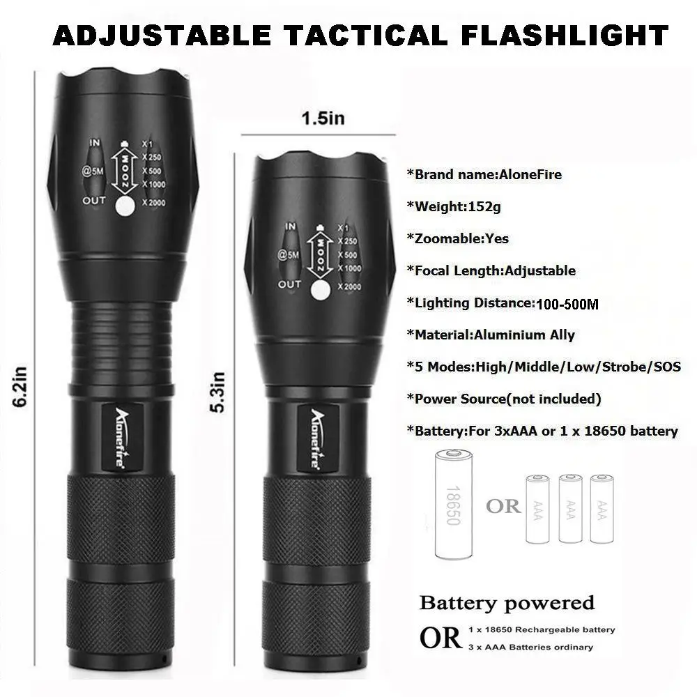 AloneFire E17 светодиодный фонарик ультра яркий фонарь CREE XML2 светодиодный велосипедный фонарь 8000лм зум светодиодный фонарь для путешествий 18650