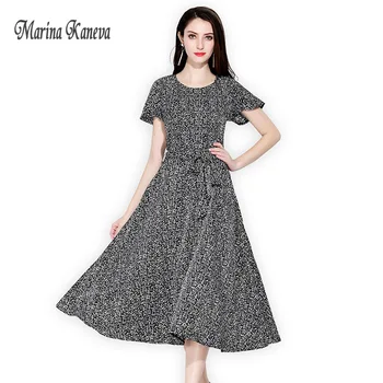 

Women Vintage england style Print Dress Sexy Summer Fashion Print Top Dress Women Floral Print Shredded flower Dress with Belt