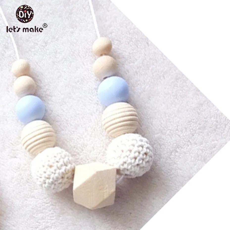 

Let's Make 1pc Necklace Baby Teether And Breastfeeding Coral Natural Food Grade Wood Teether Nursing Accessories Teething Toys