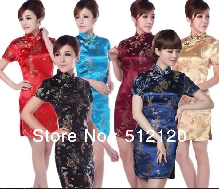 Shanghai Story mandarin collar Chinese dress phoenix plum blossom pattern Cheongsam traditional Oriental dress 13 design
