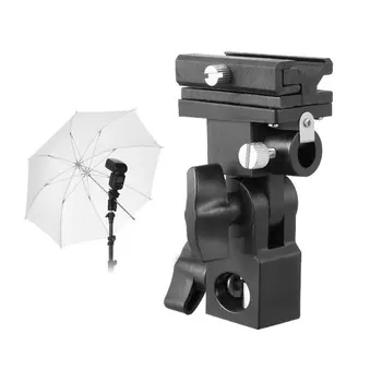 

B Type Flash Hot Shoe Adapter Trigger Umbrella Holder Swivel Light Stand Bracket Flash Holder