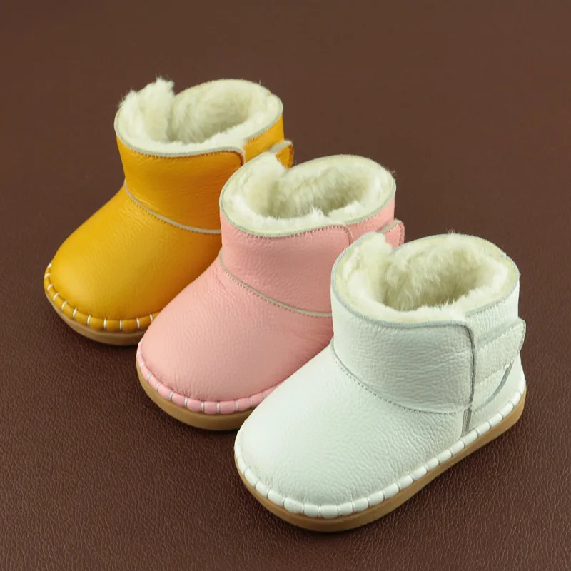 Baby Snow Boots Genuine Leather Warm Boots Winter Snow Boots for Babies