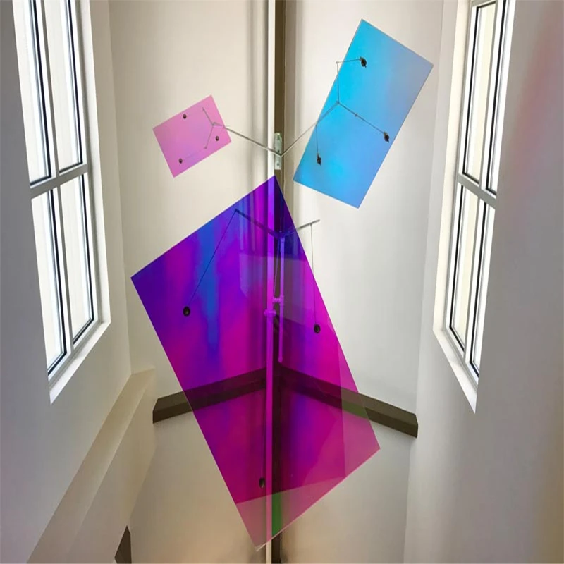 

Dichroic colour changing self-adhesive rainbow colourful, coloured window film 68cmX30m Per Roll