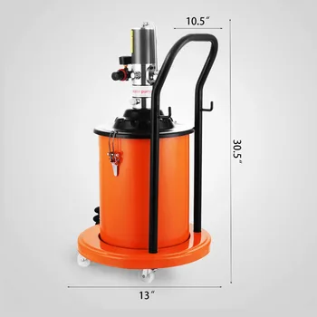 

Air Operated High-Pressure Grease Pump (15FT Hose Gun) Pail Kit 5 Gallons GREAT Universal Casters Hydraulic Hose Press
