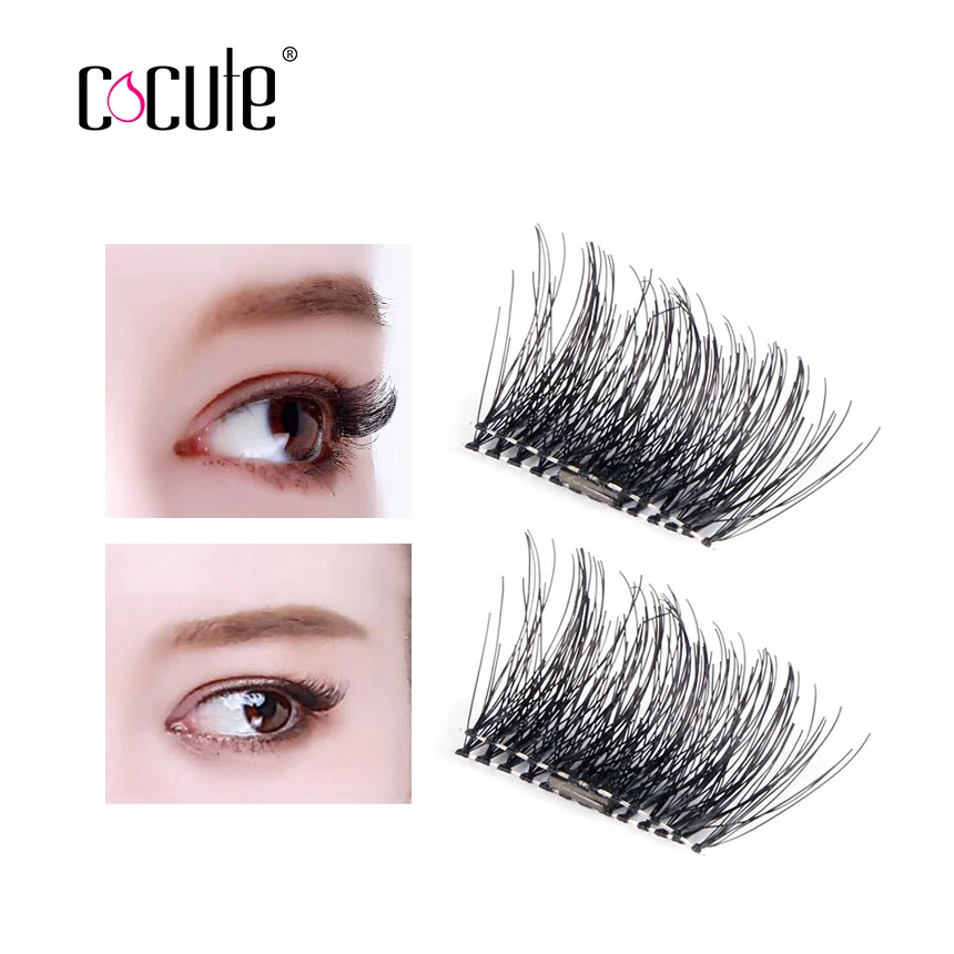 

Cocute Easy Wear 2 Pairs 3D Magnetic Eyelash False Eyelashes Magnet Full Strip Magnetic Lashes Soft Hair Reusable Fake Eye Lash