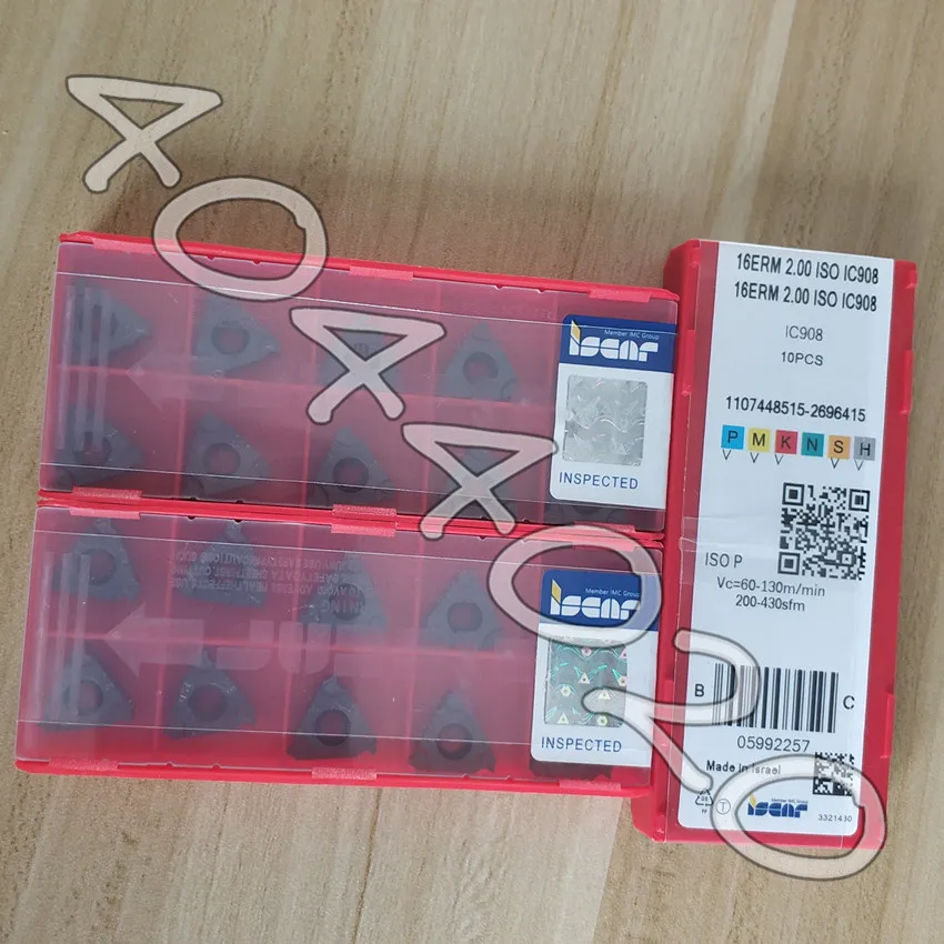 16ERM2. 00ISO IC908 10 шт. карбидные вставки ISCAR с ЧПУ Резьбовая вставка