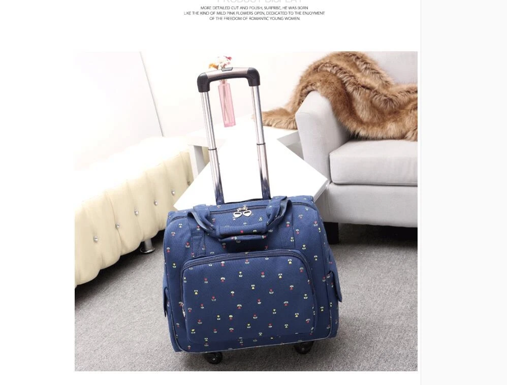 Women Luggage Suitcase On Wheels Travel Trolley Luggage Bag 20 Inch Wheeled Bags Laptop Business Travel Trolley Spinner Suitcase