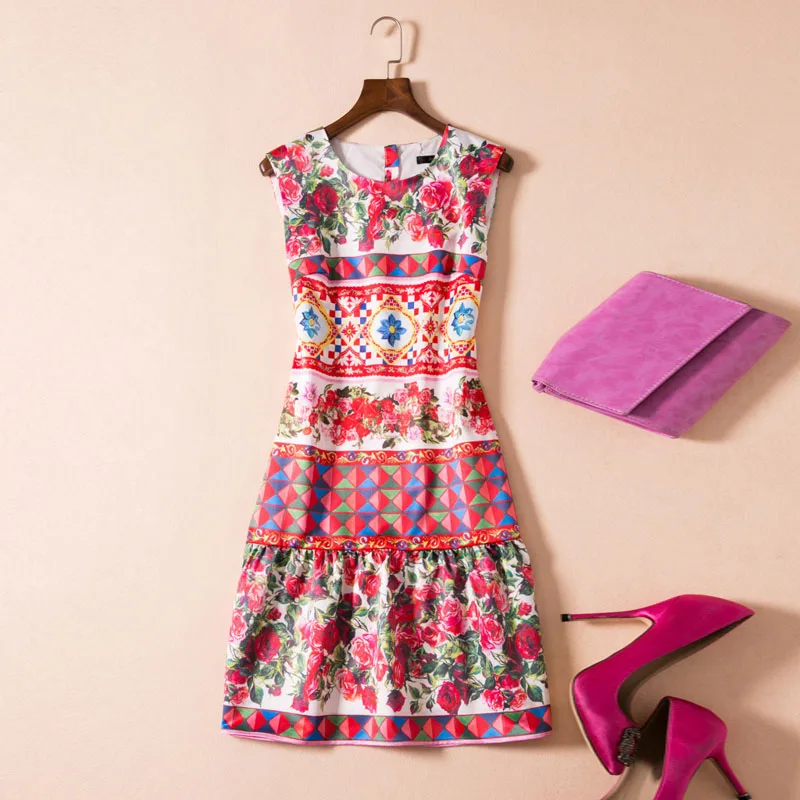 Europe Fashion Summer Women Dresses Runway Dresses Elegant Ladies