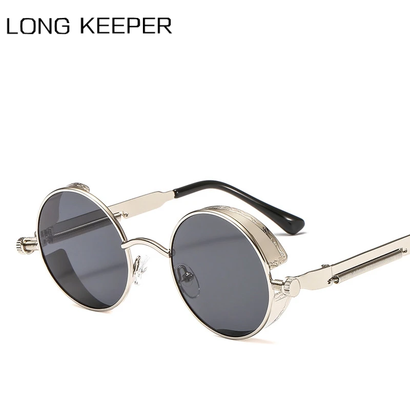 

Round Steampunk Sunglasses Men Women Fashion Metal Glasses Brand Designer Retro Frame Vintage Eyeglasses High Quality UV400