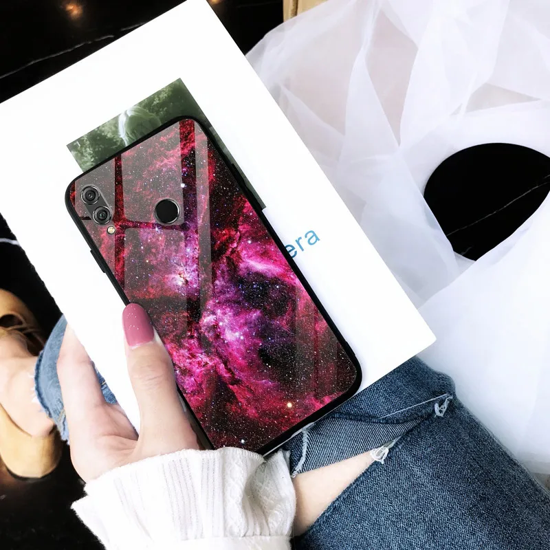 Закаленное Стекло чехол для huawei Honor 7C 7A Pro 7 A Y5 Lite Y6 Prime Y7 Y9 Y7 Y6 Pro Чехол Мягкий бампер задний Чехол