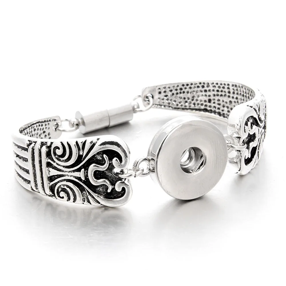 Новые браслеты с застежкой для женщин винтажный цветной Магнитный кнопочный браслет подходит 18 мм 20 мм браслет с защелкой ювелирные изделия - Окраска металла: 11