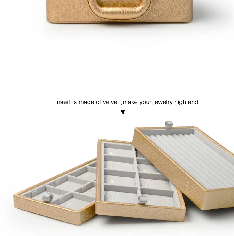 Portable Jewelry Travel Storage Box Case Organizer Holder for Earrings Ring Necklace Pendant Watch Bracelet (35)
