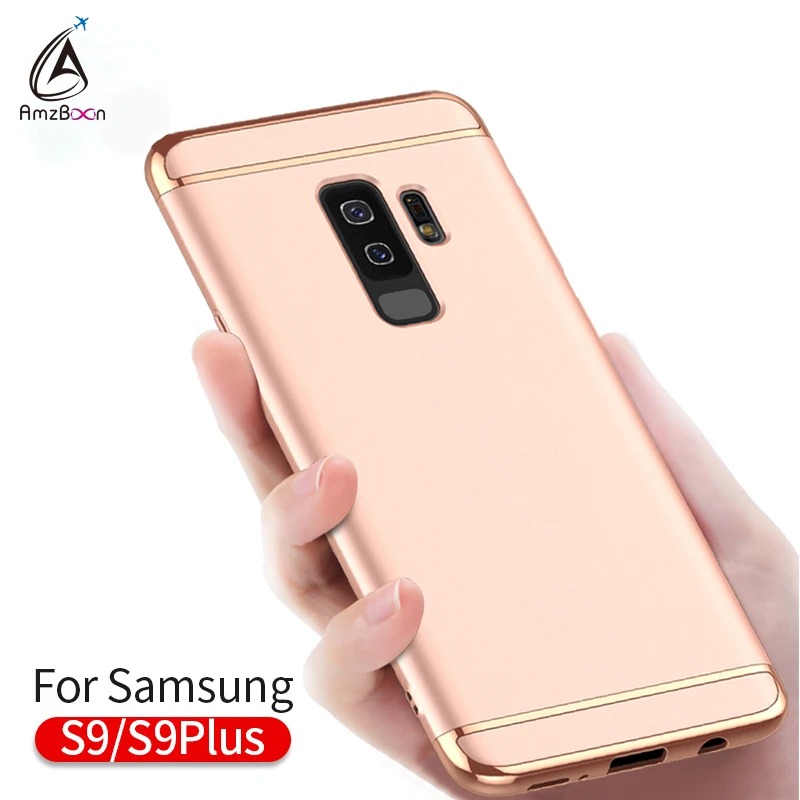 Amzboon Luxury Plating 3-in-1 Phone Bag Case Cover For Samsung Galaxy S9 Plus Hard PC Protector Coque Shell Anti-fingerprint |