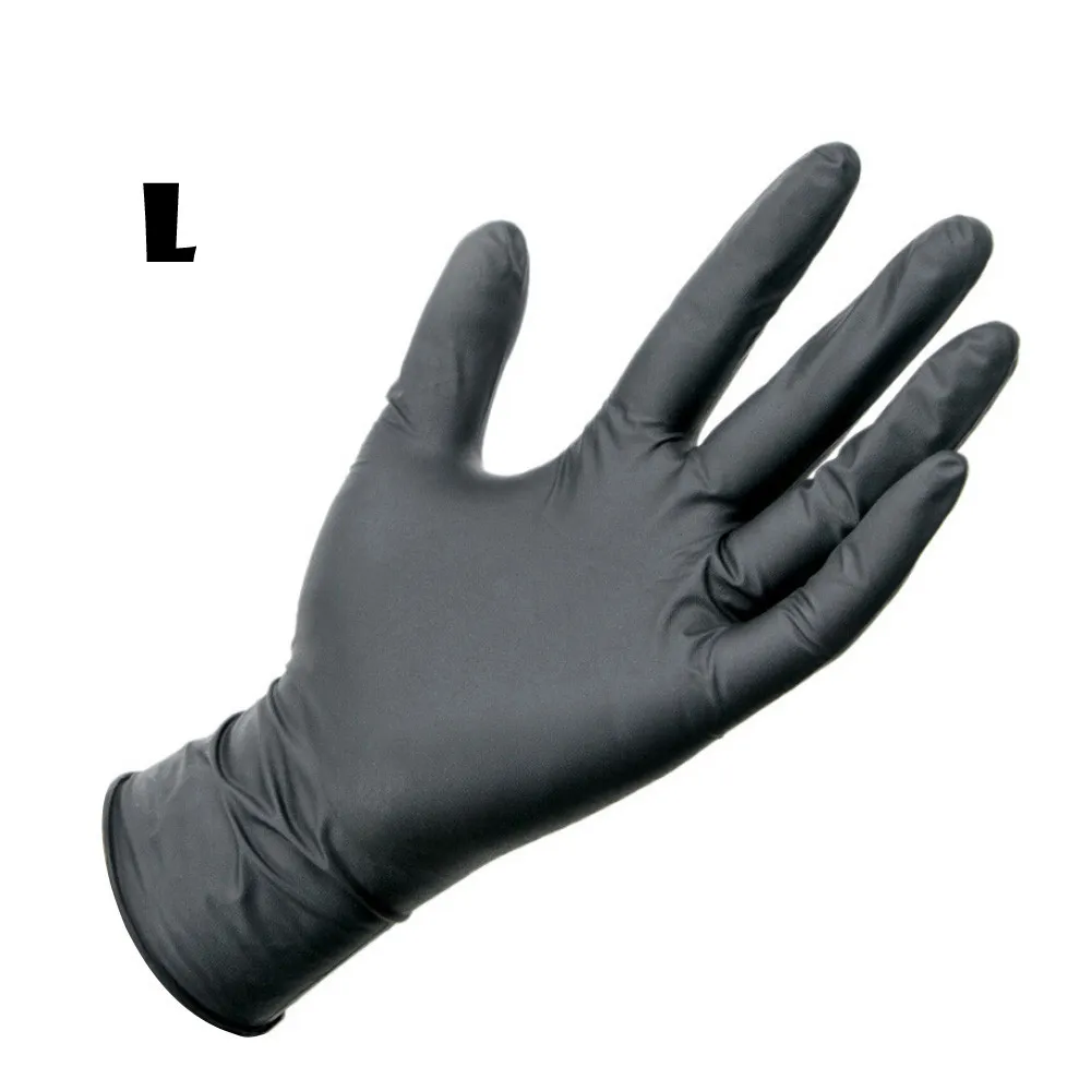 10 шт./компл. удобная резиновая стиральная одноразовые механик перчатки черные нитриловые лаборатория ногтей антистатические перчатки