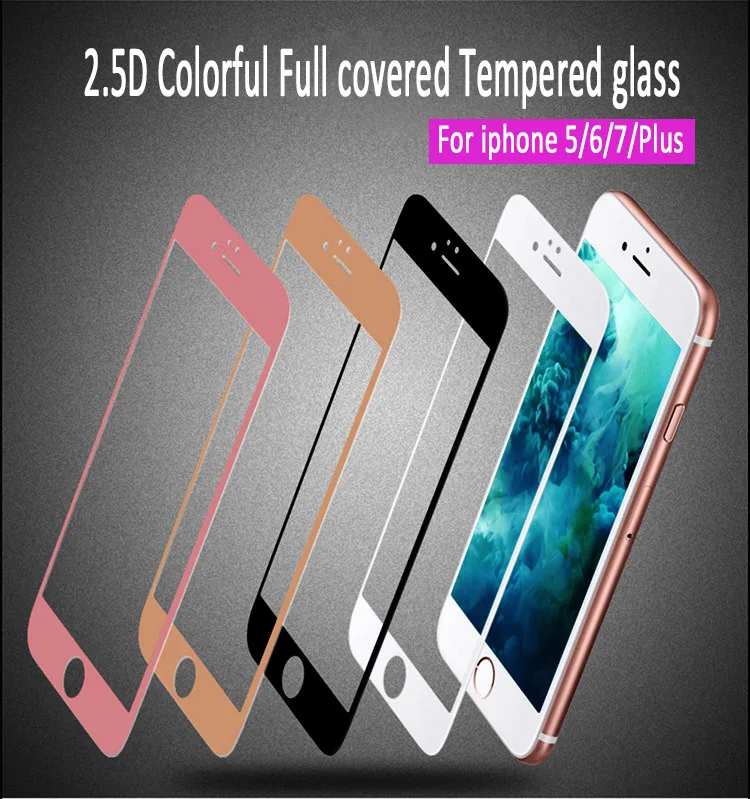 50 шт 2.5D для iphone 8 PLUS шелковая печать полностью покрытая защитная пленка из закаленного стекла для Apple iPhone 7 PLUS 6 PLUS