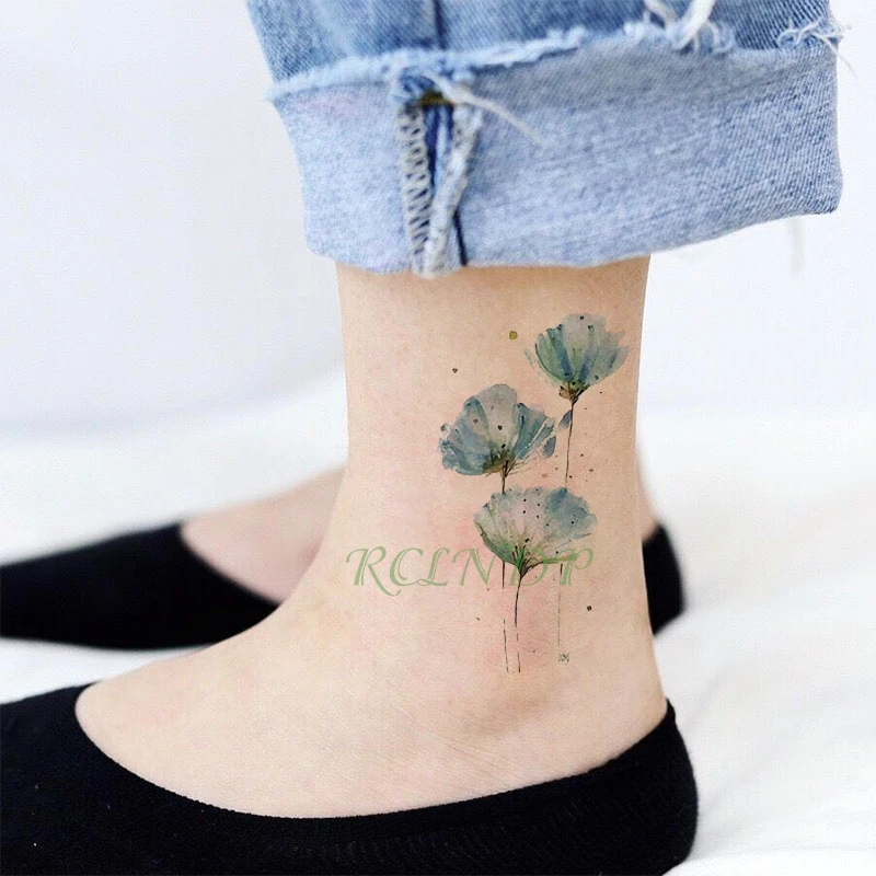 Aquarelle Lavande Fleur Violet Tatouages Temporaire Femmes