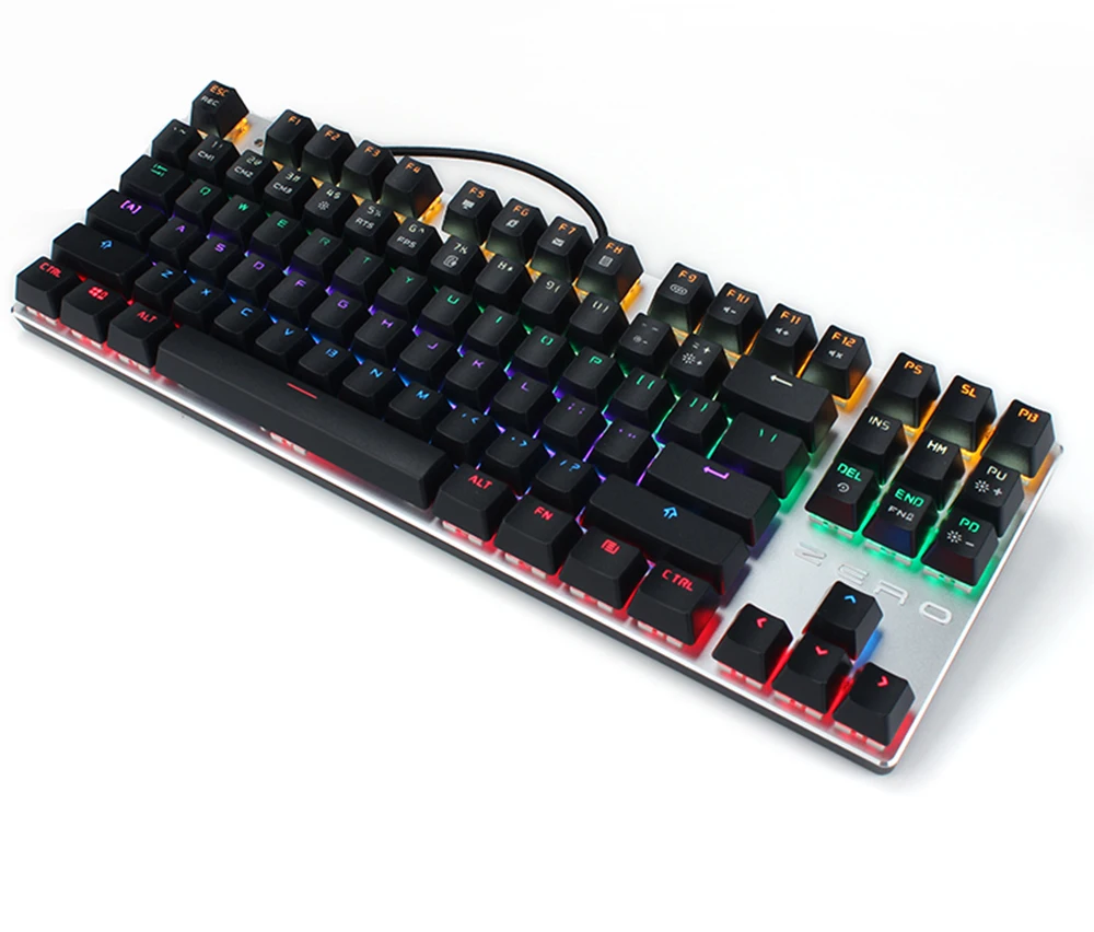 Механическая клавиатура Metoo с 87/104 клавишами, антиприкольная, светящаяся, синяя, черная, красная, с подсветкой, проводная игровая клавиатура для игрового игрока