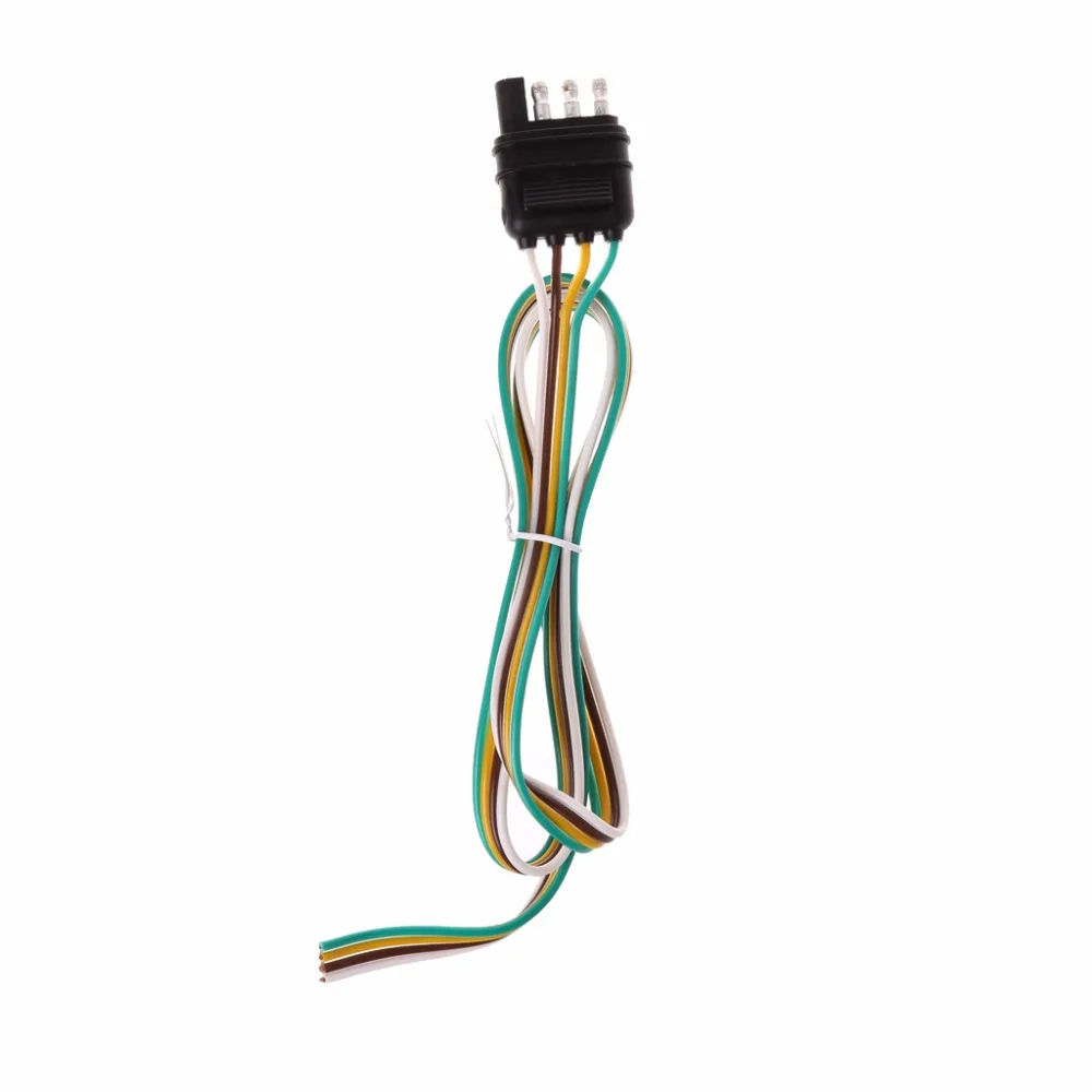 Car Trailer Light Wiring Harness Extension 4 Pin Plug 18 AWG Flat Wire Connector trailer male plug New C45 -in Cables, Adapters & Sockets from Automobiles ...