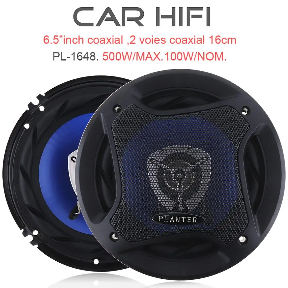 2шт 6,5 дюймов 500 Вт 12 в автомобильный HiFi коаксиальный динамик для двери автомобиля Авто Аудио Стерео полный диапазон частоты динамик s для автомобилей